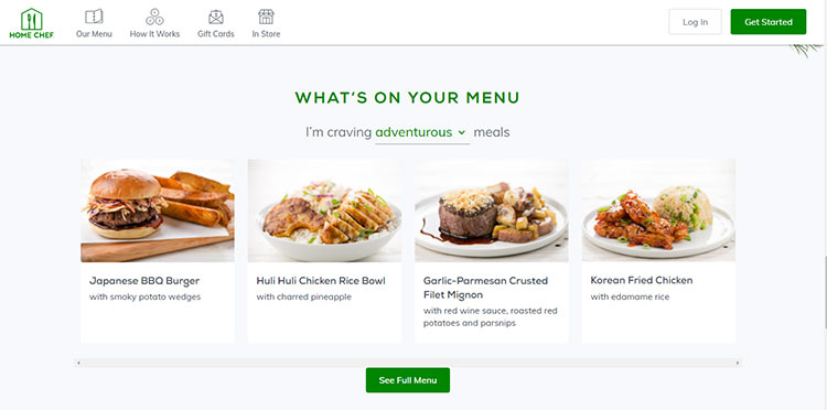 Home Chef Web Page 